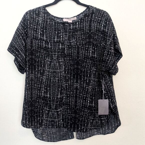 Forever 21 Contemporary Blouse Top Women's Black White Size Small - Picture 2 of 6